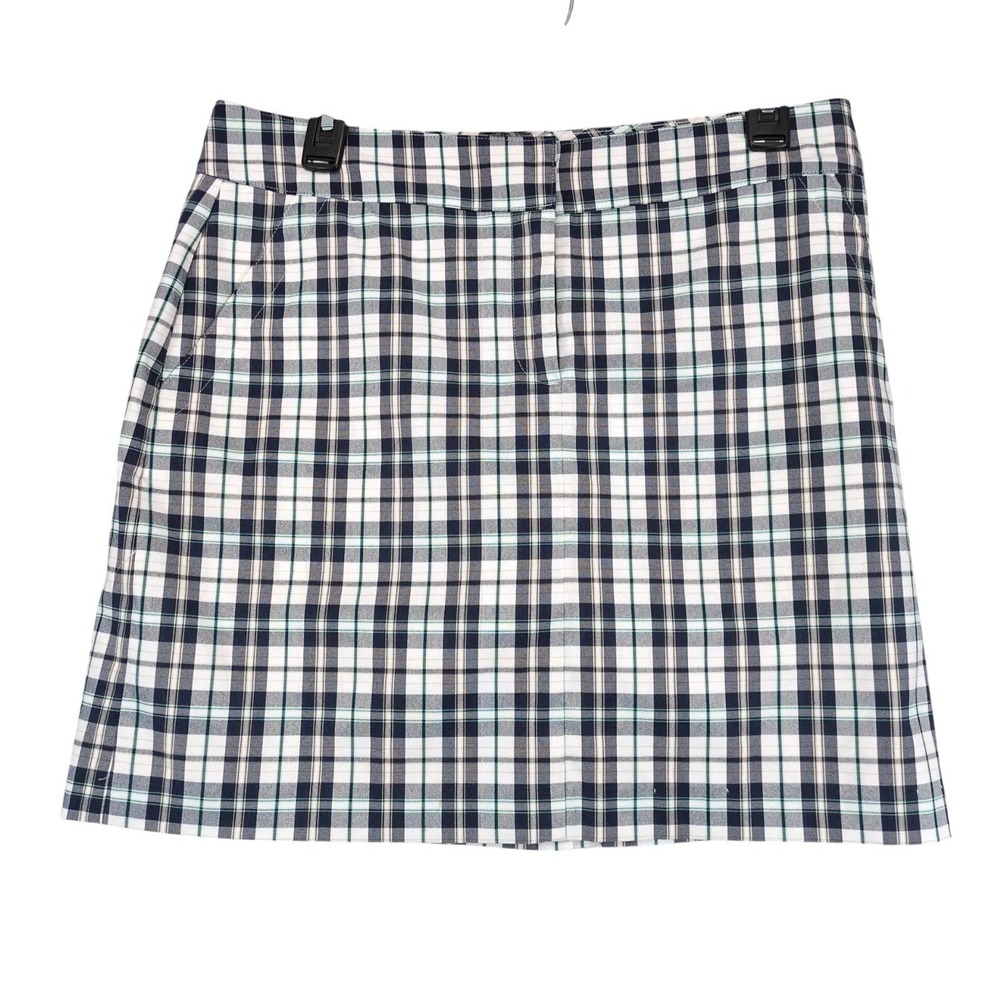 IZOD Golf Navy Plaid Skort Short Skirt Sz 6 Pockets Preppy Sporty Country Club